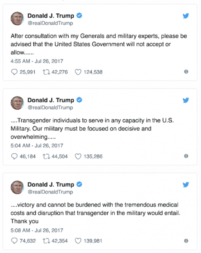 #LGBTQRights Trans Ban by Donald Trump