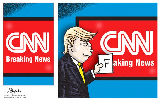 This newspaper cartoon demonstrates the basis of #FakeNews